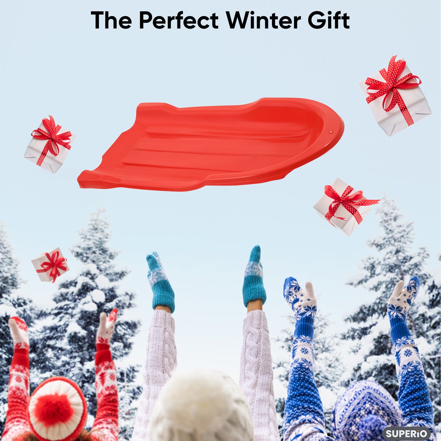 Torpedo Snow Sled for Kids and Adults, 46", Red