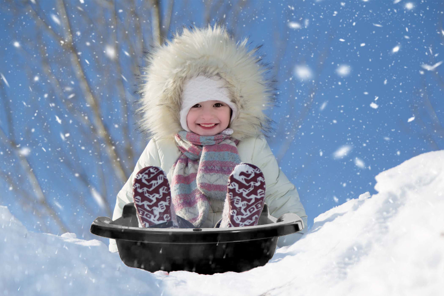 Torpedo Snow Sled for Kids and Adults, 46", Black