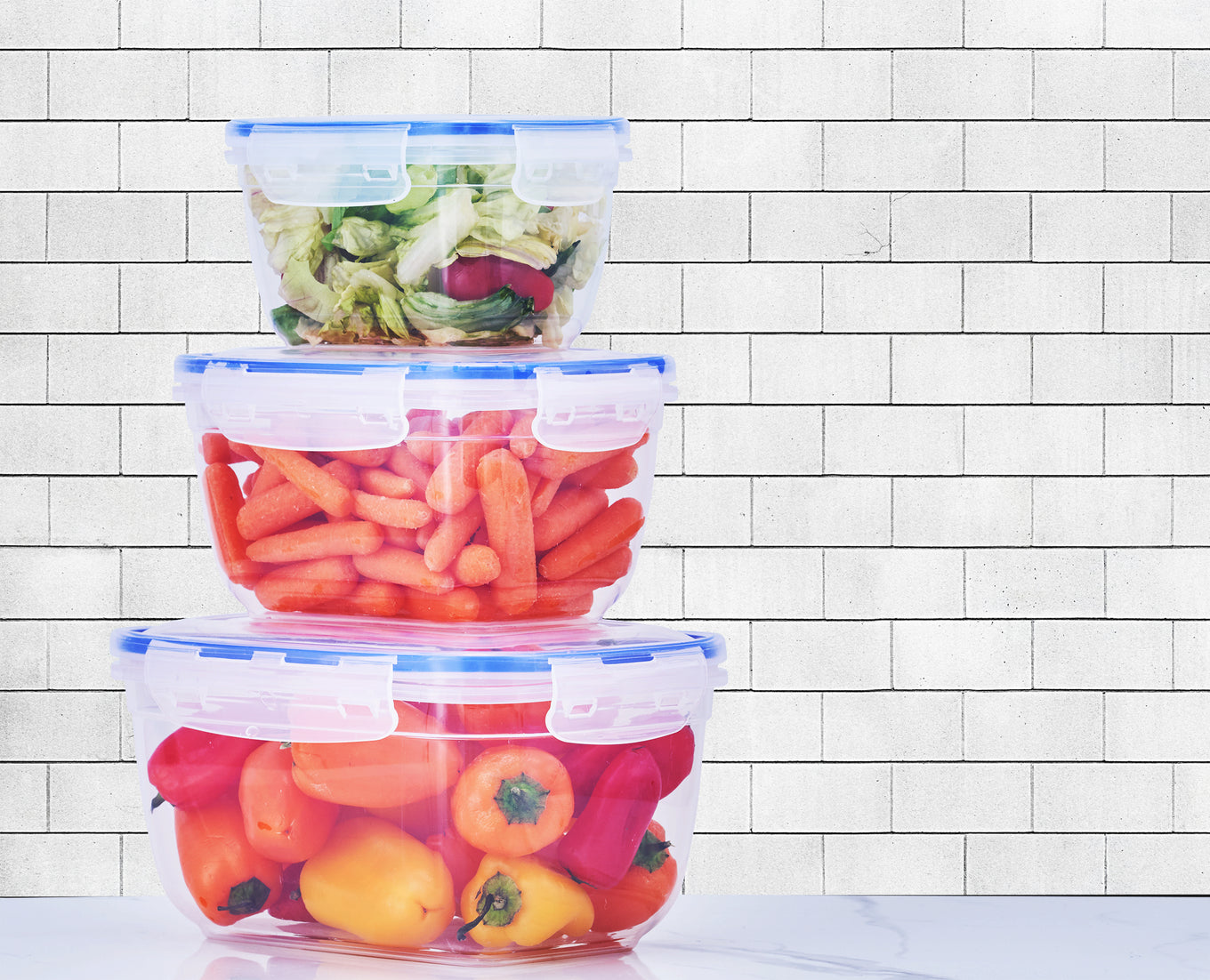 Superio Food Storage Containers, Airtight Leak-Proof Meal Prep Rectangular Containers, Set of 3 Multiple sizes.