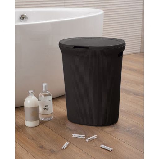 40 Liter Ribbed Laundry Hamper Brown