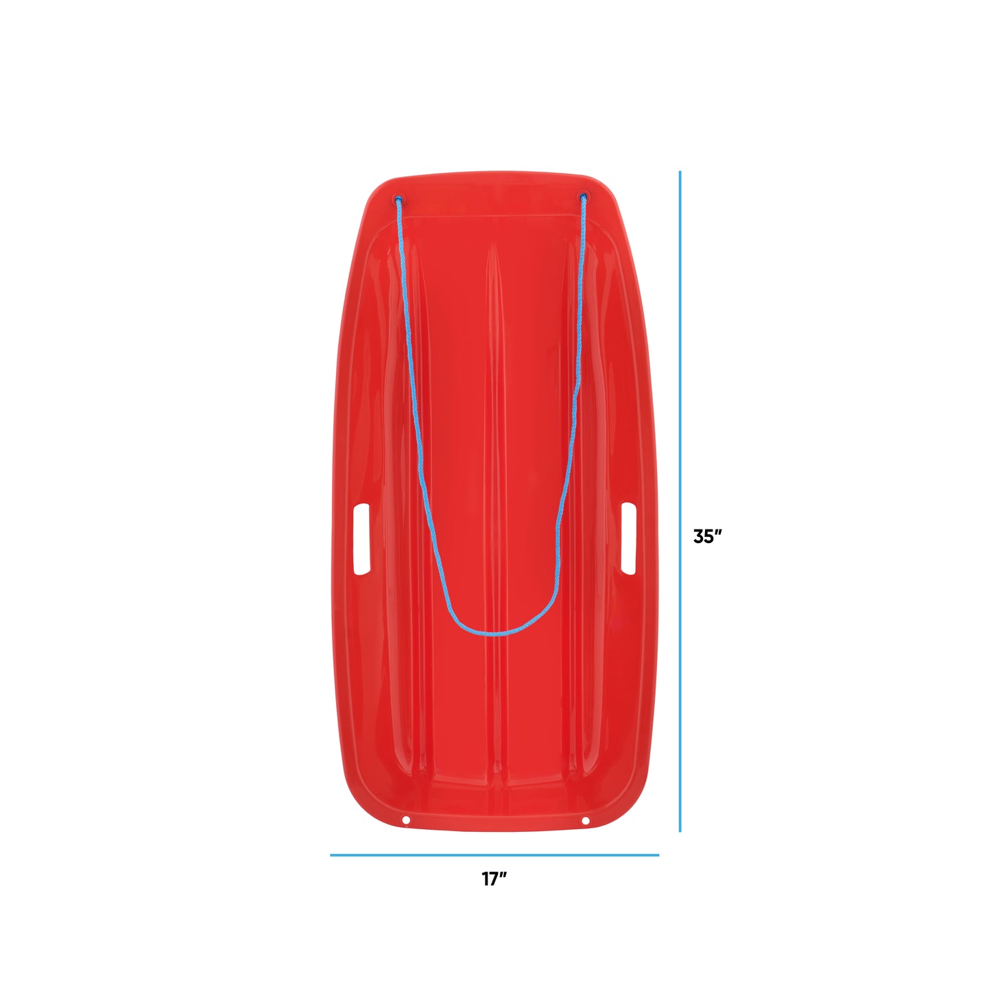 Kids Toboggan Snow Sled, 35" long (Red)