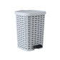 Step-On Trash Can, Wicker Style - White Smoke 6 qt