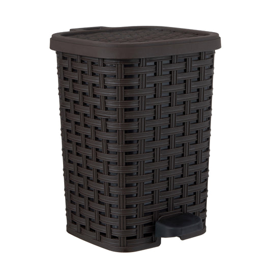 Step-On Trash Can, Wicker Style - New Brown 6 qt