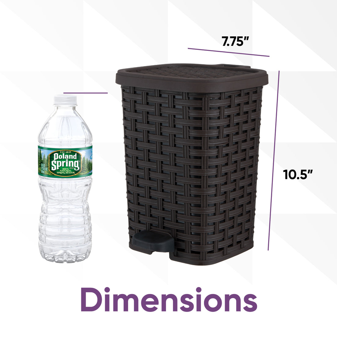 Step-On Trash Can, Wicker Style - New Brown 6 qt