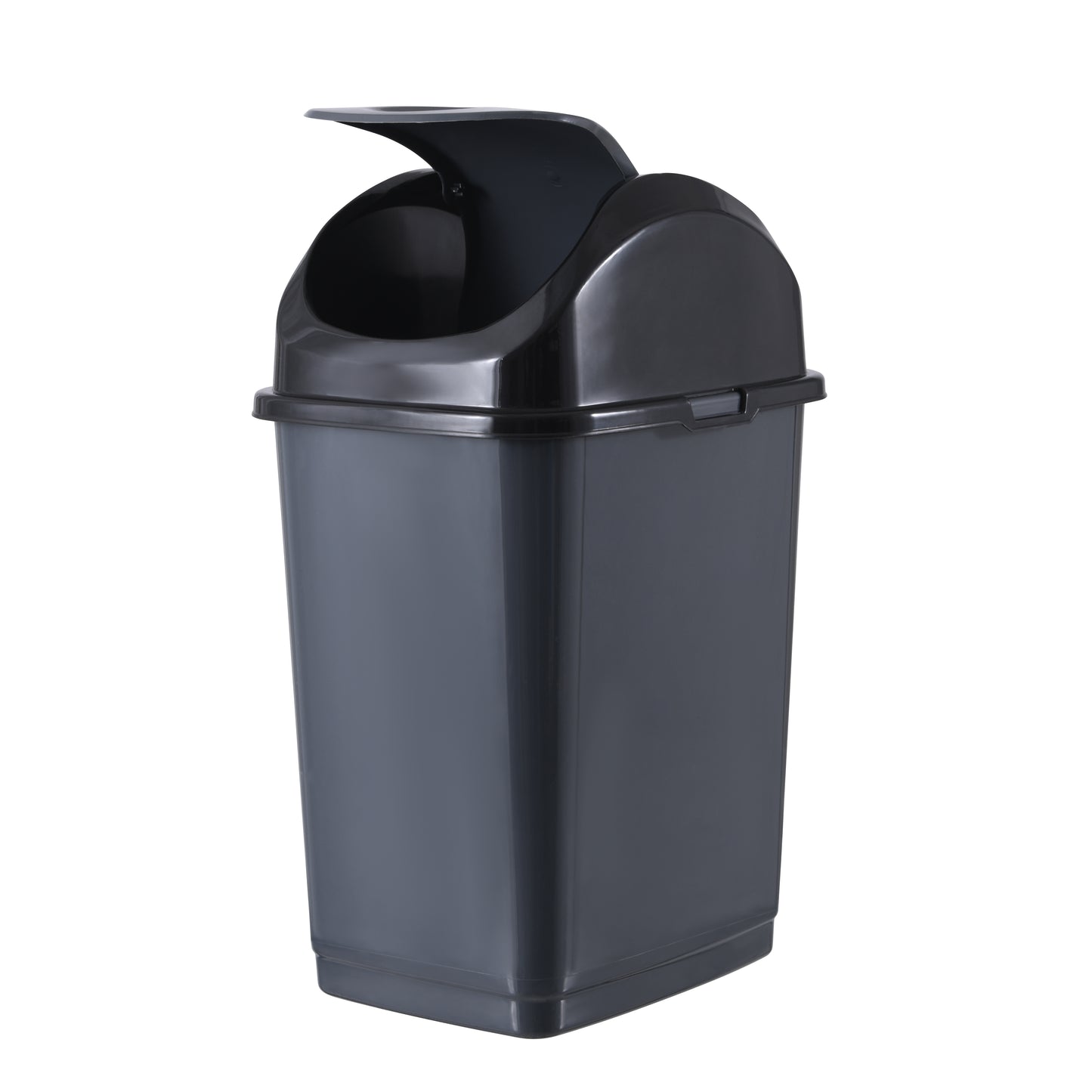 Swing Top Trash Can, 5 Qt - Grey/Black