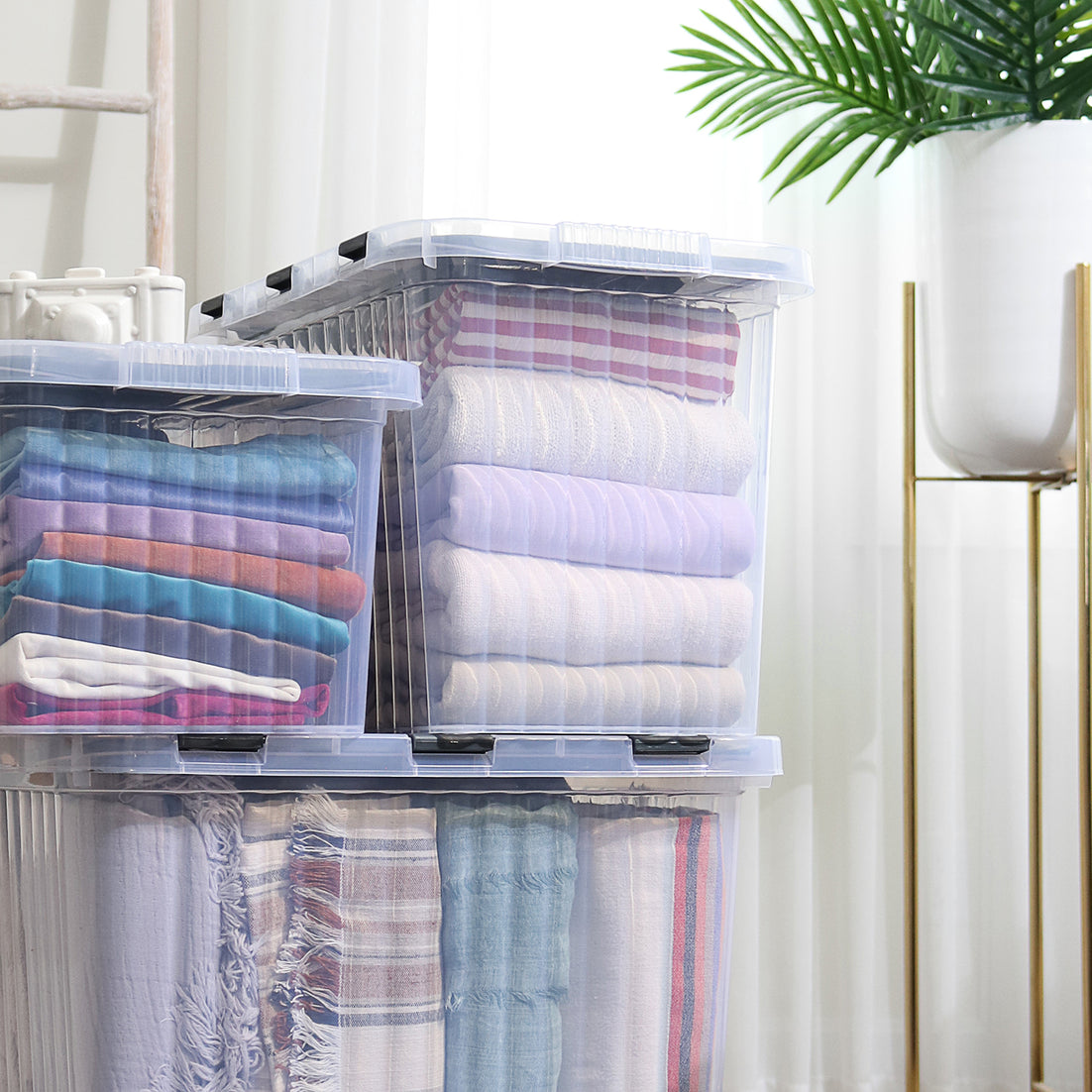 16 L Deep Storage Container with Hinged Lid