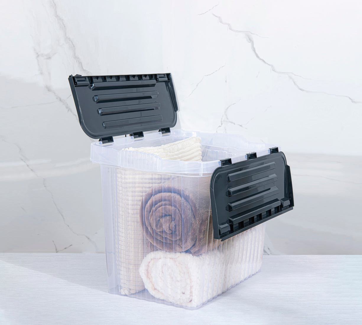 16 L Deep Storage Container with Hinged Lid