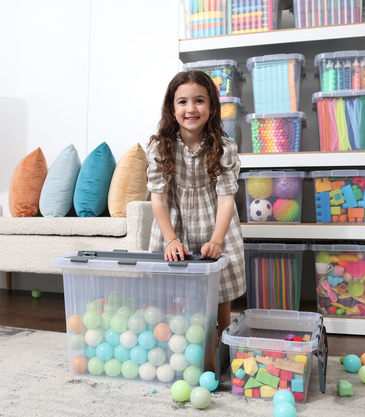 Deep Storage Container with Hinged Lid (52 Qt.)