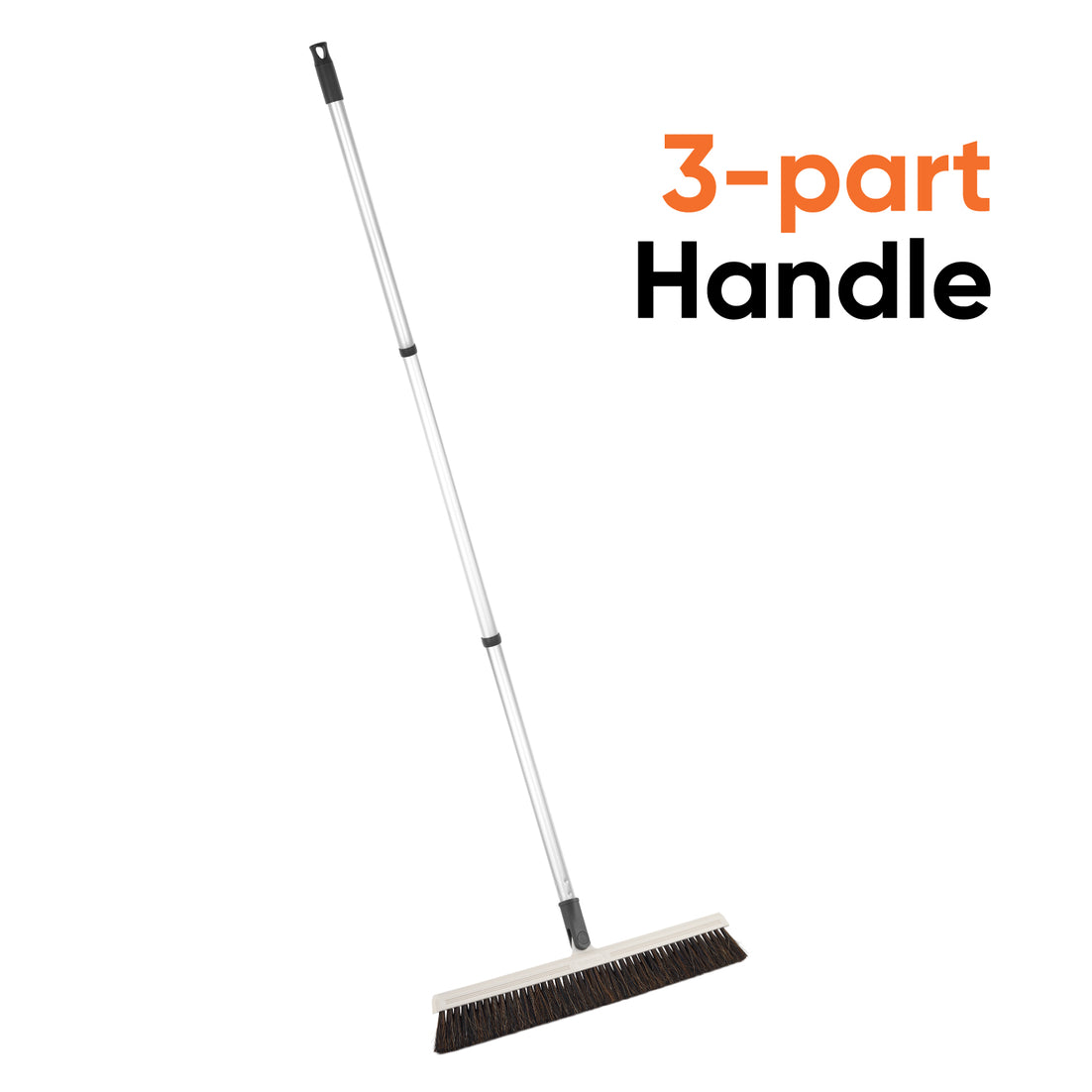 3-Part Broom, Dustpan, Mop and Squeegee Handle