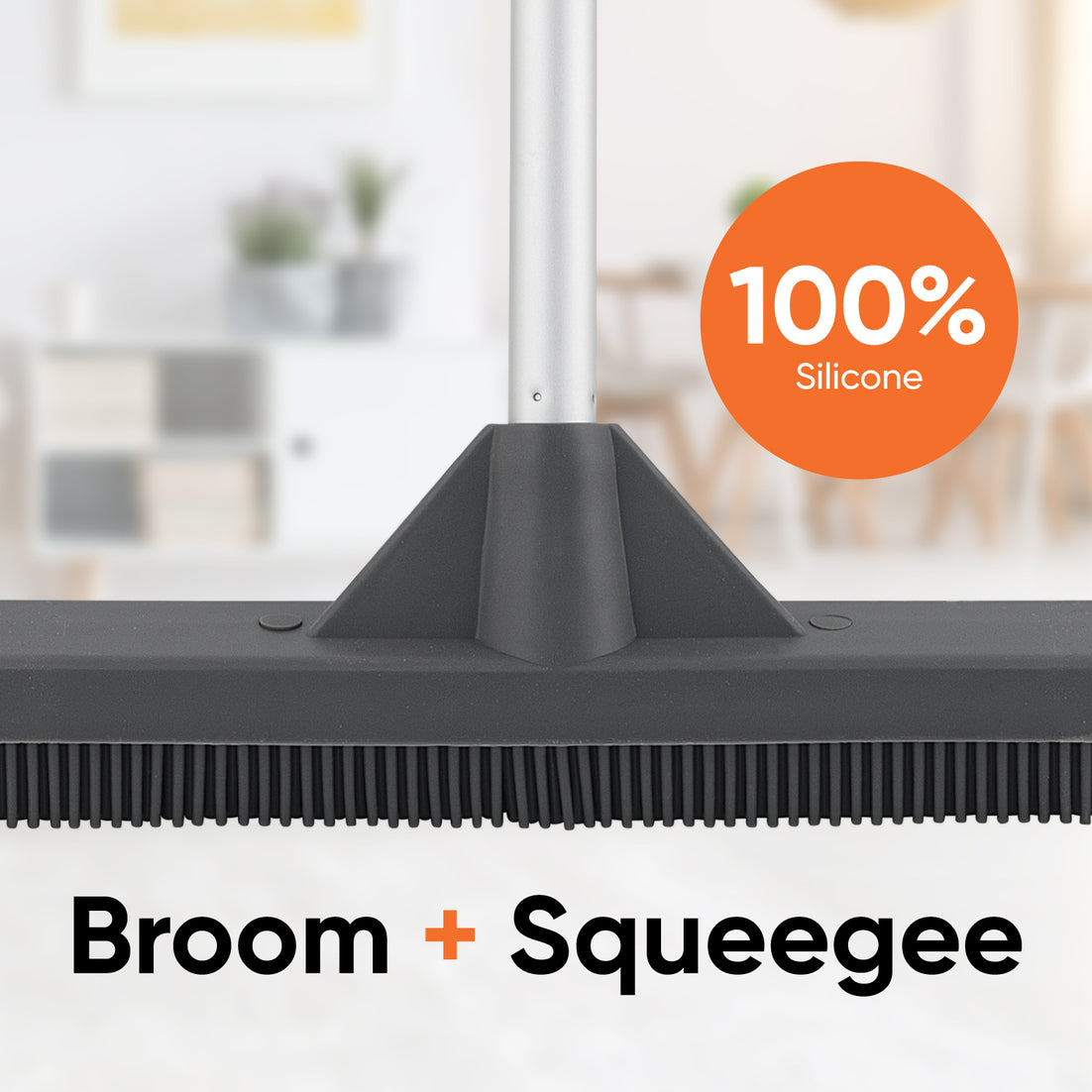 Silicone Broom with Built In Silicone Squeegee