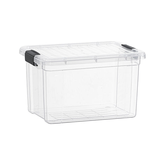 Clear Storage Box with Lid, 14.7 Quart