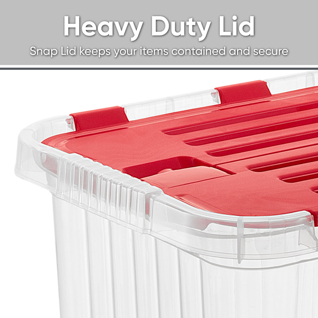 10 L Storage Container with Hinged Lid, Red