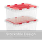 10 L Storage Container with Hinged Lid, Red