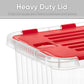 18 L Storage Container with Hinged Lid, Red