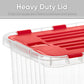 33 L Storage Container with Hinged Lid, Red