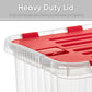 16 L Deep Storage Container with Hinged Lid, Red