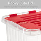 26 L Deep Storage Container with Hinged Lid, Red