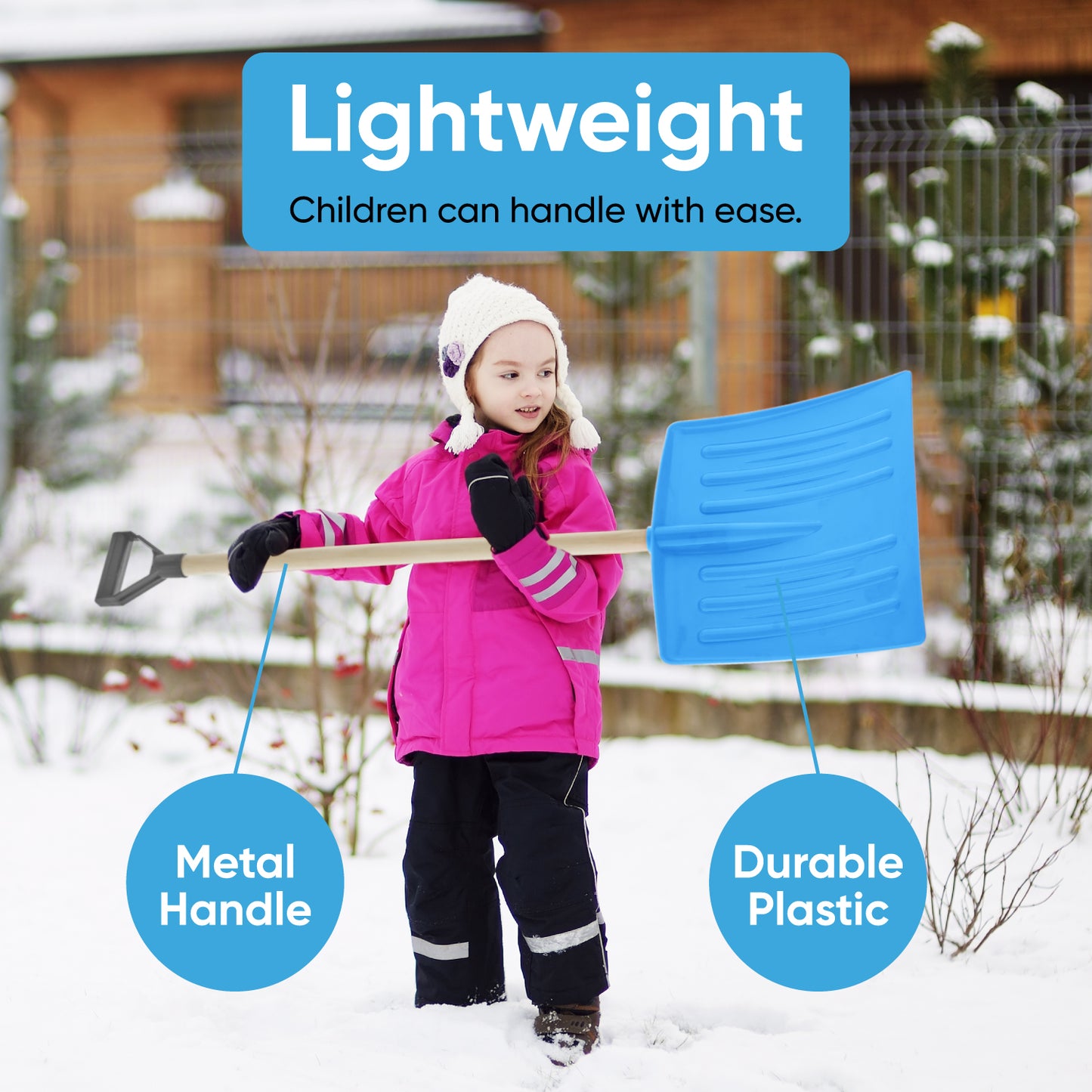 12" Blue Kids Snow Shovel