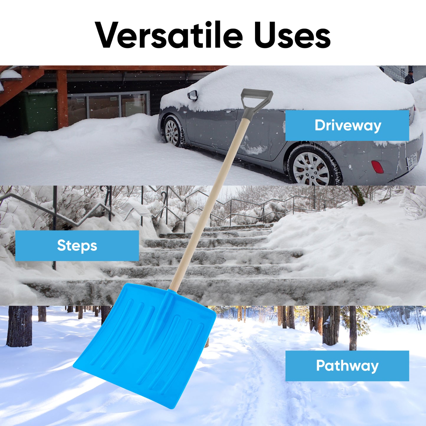 12" Blue Kids Snow Shovel