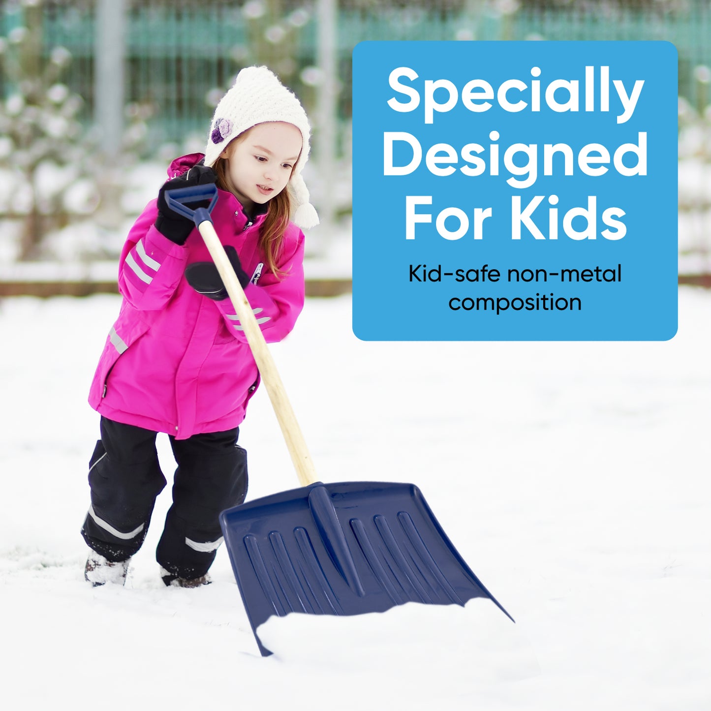 12" Navy Kids Snow Shovel