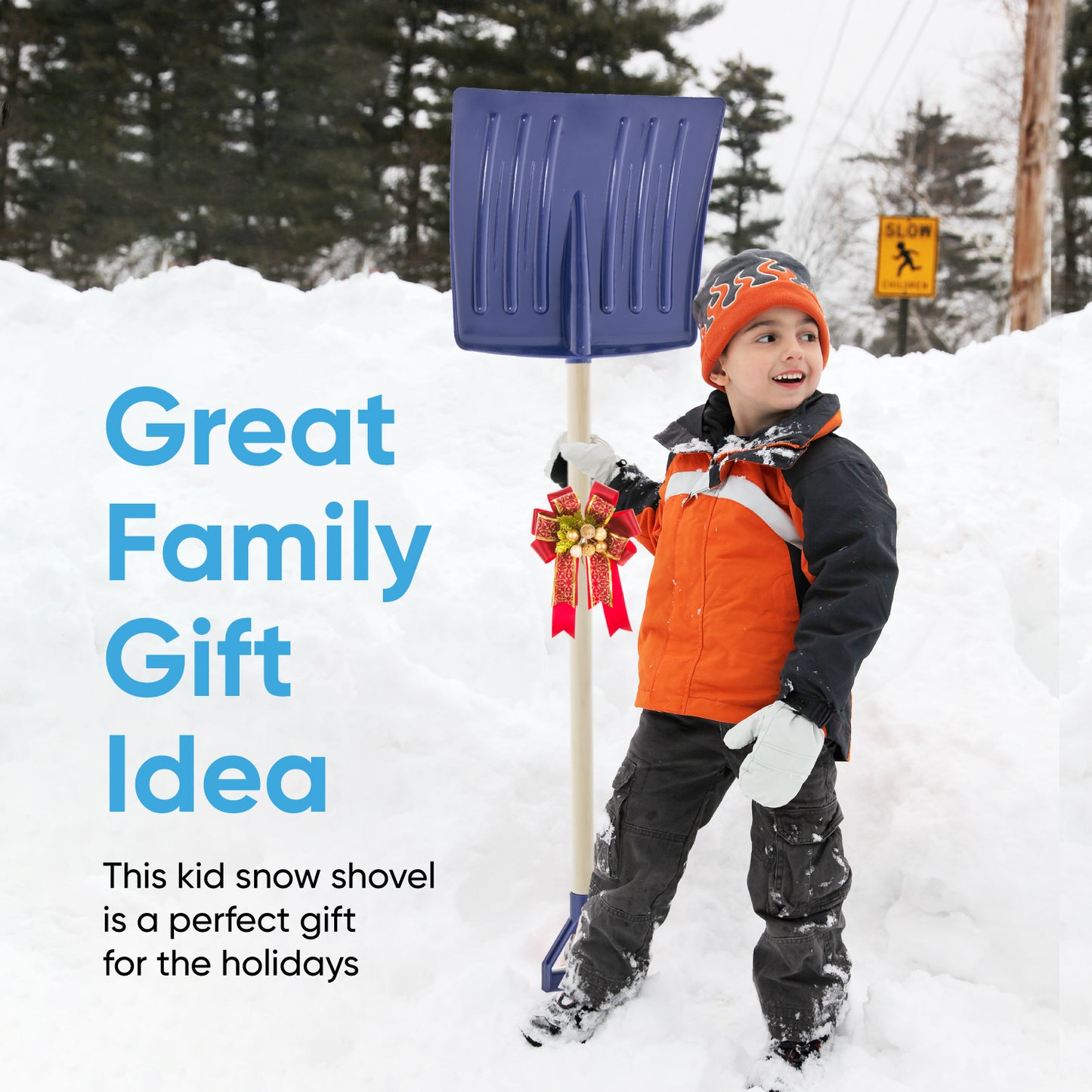 12" Navy Kids Snow Shovel