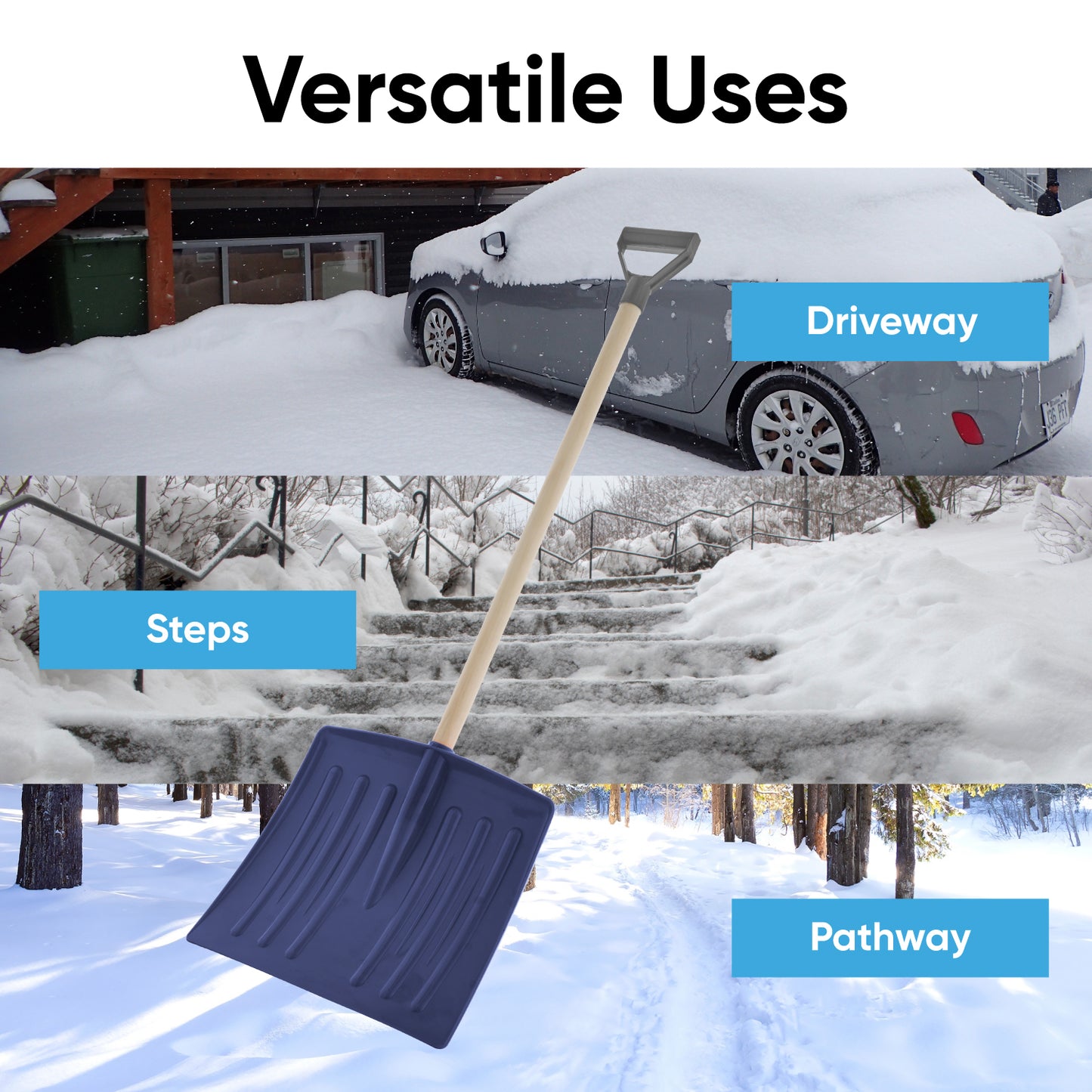 12" Navy Kids Snow Shovel