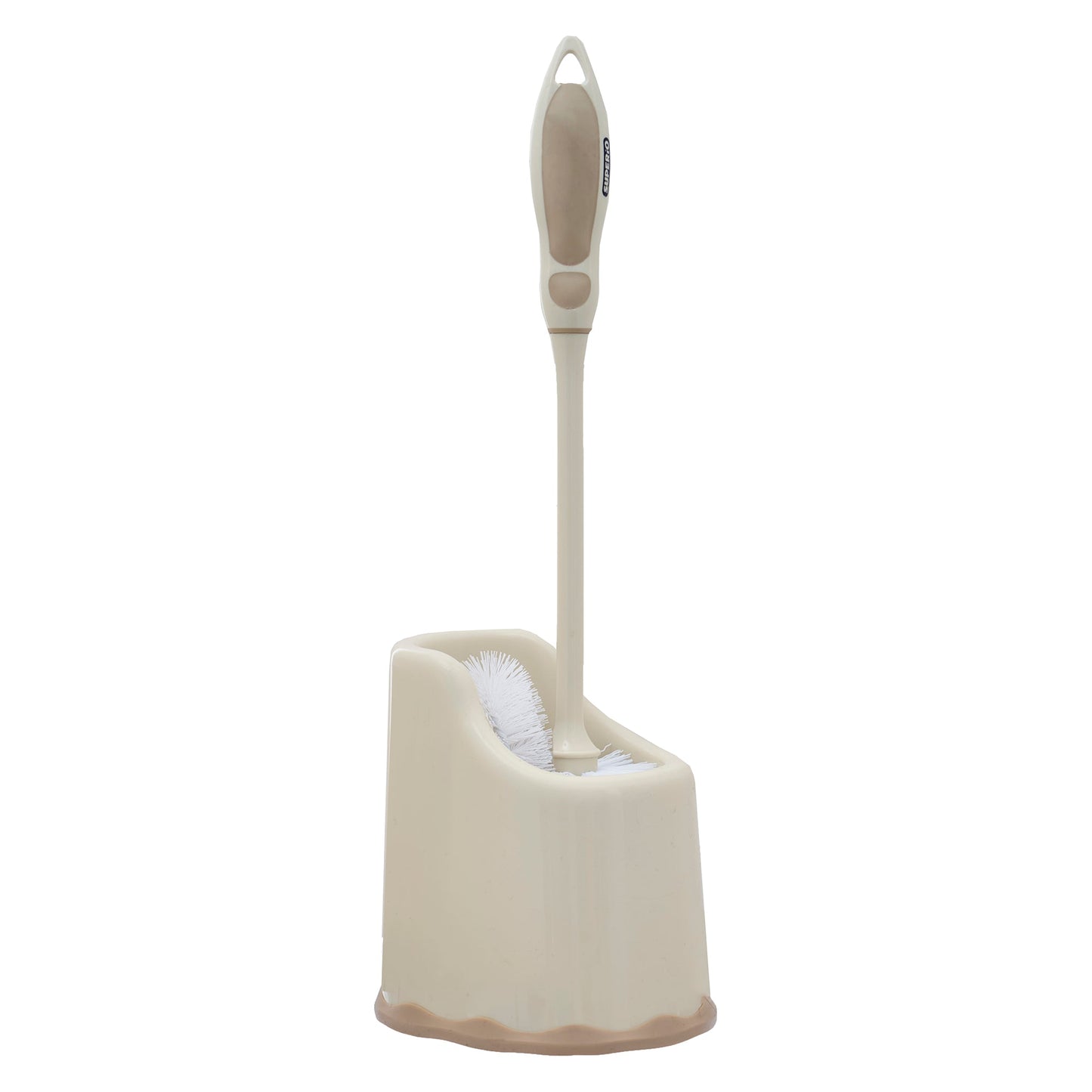Toilet Brush with Lip and Pan, Beige