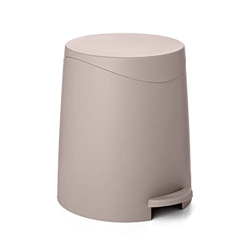 Modern Step-on Flat Lid Trash Can, 3 Liter - Taupe