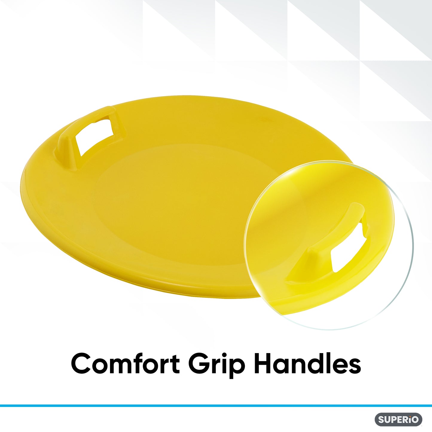 24" Kids Round Snow Sled Yellow