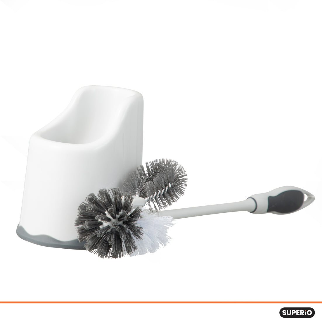Toilet Brush with Caddy - White