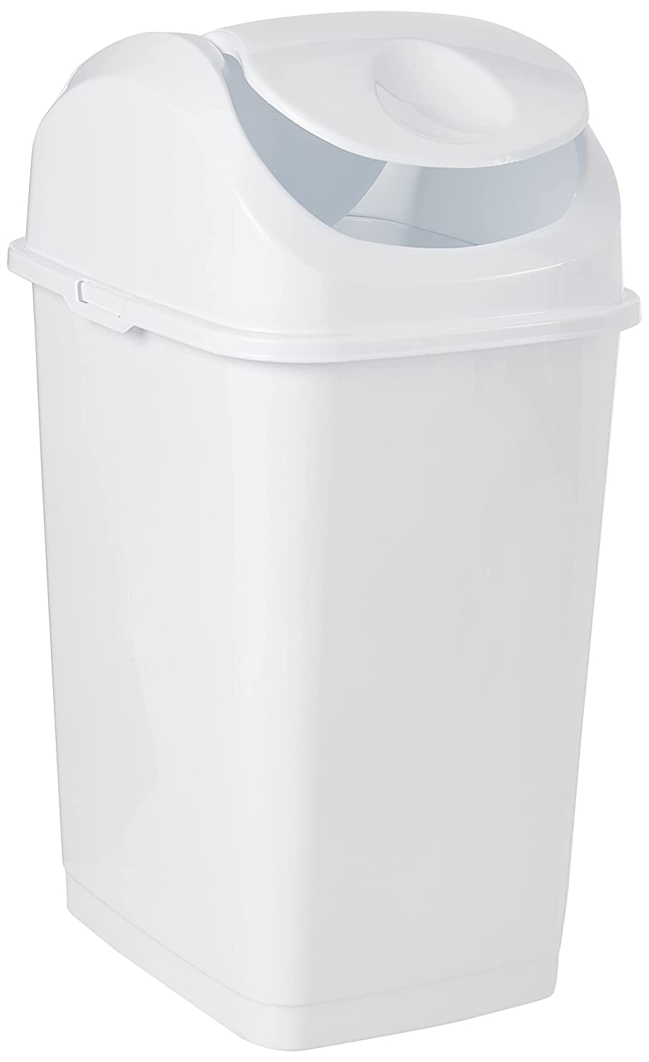 Swing Top Trash Can, 37 Qt - White