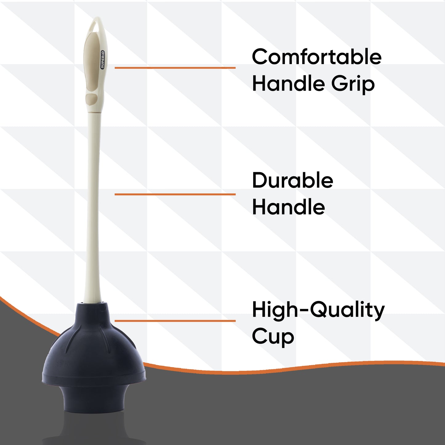 Toilet & Sink Plunger with Caddy - Beige