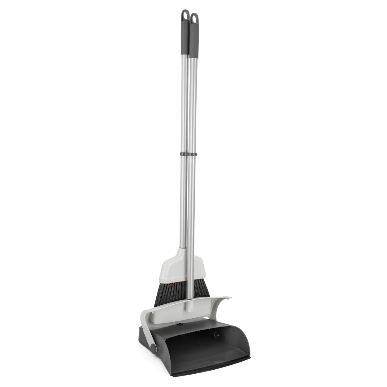 Superio Angle Broom Grey with Clip-On Dustpan