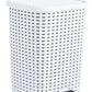 Step-On Trash Can, Wicker Style - White 27 qt