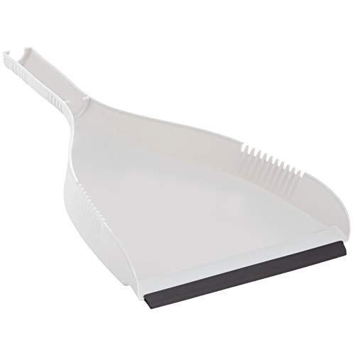 Slim Angle Broom with Telescopic Handle and Clip-on Dustpan, Grey