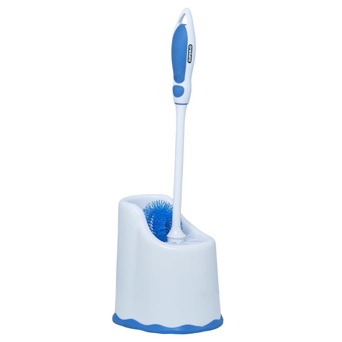 Toilet Brush with Lip and Caddy, Blue