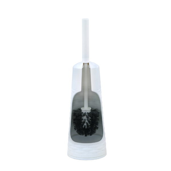 White Toilet Brush with Matching Caddy