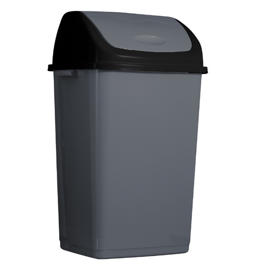 Large Swing Top Trash Can. 50 L/13 Gal. - Onyx Grey