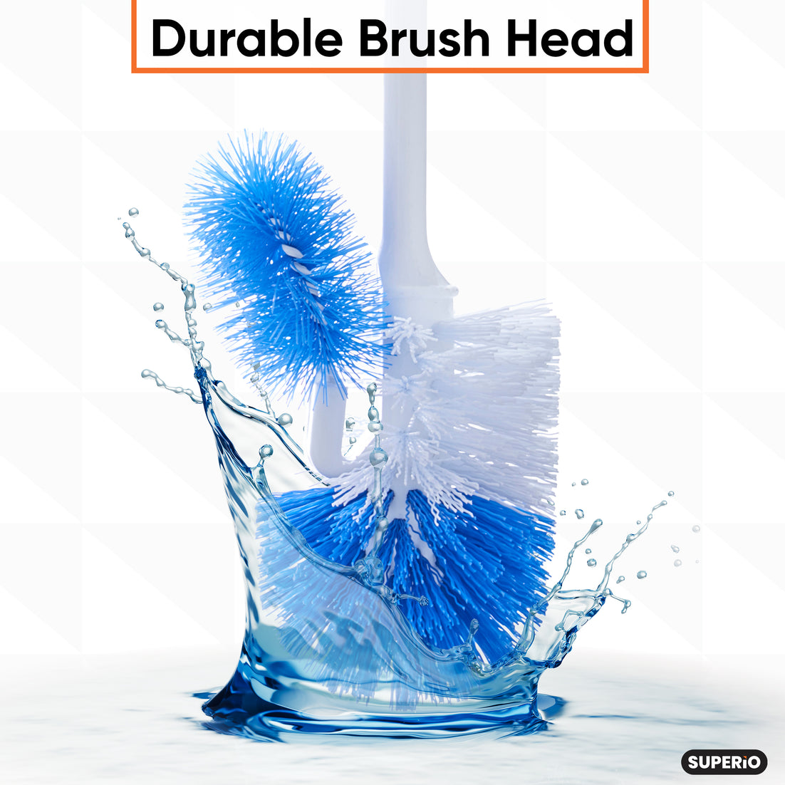 Toilet Brush with Lip and Caddy, Blue
