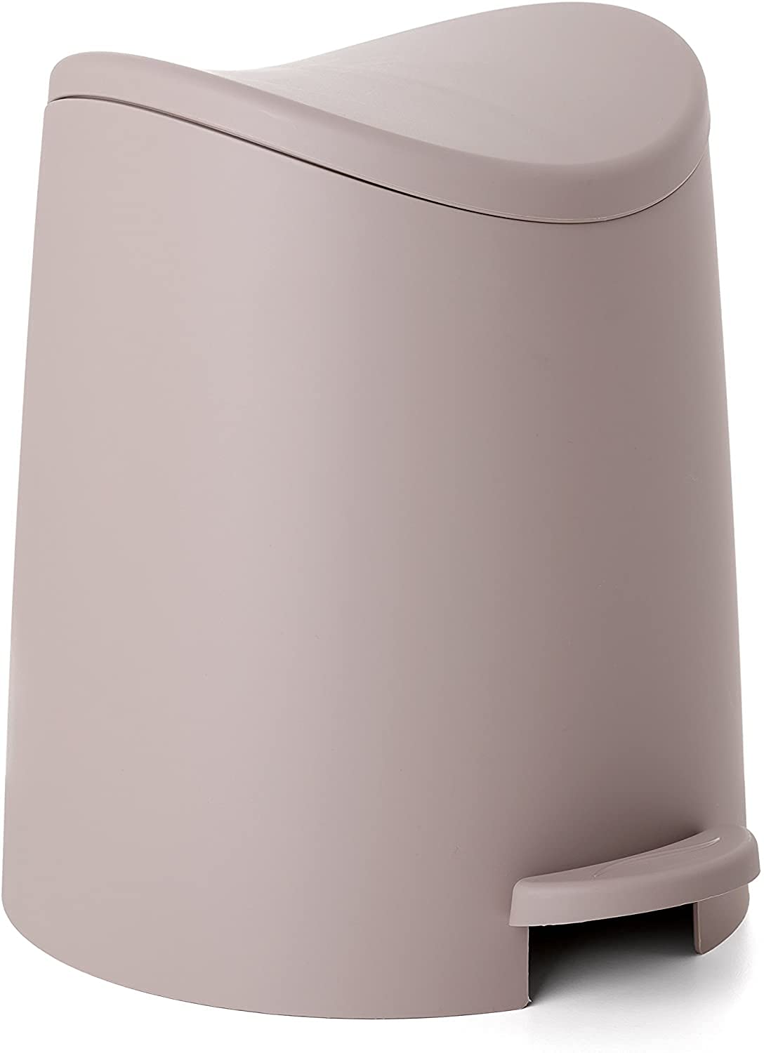 Modern Step-on Curved Lid Trash Can, 3 Liter - Taupe