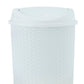 White Deluxe Wicker Swing Top Trash Can