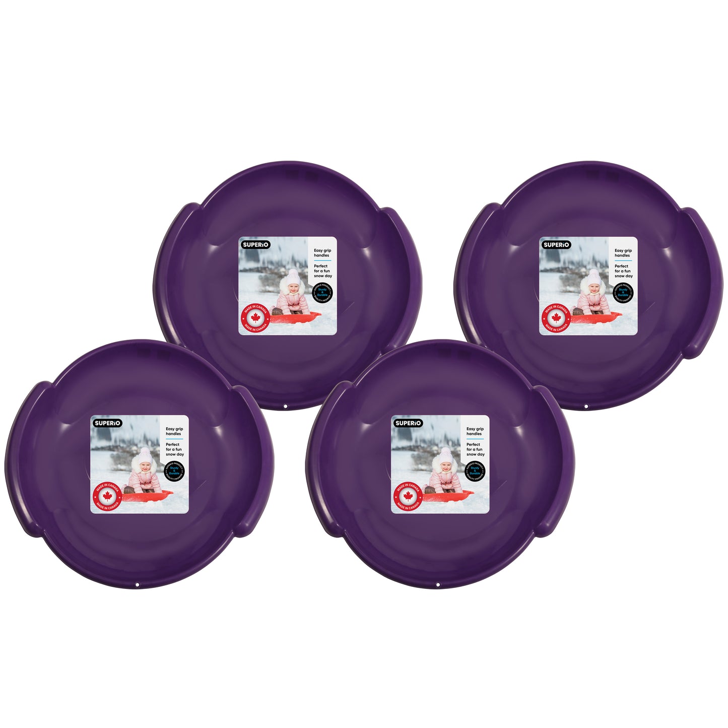 Superio Round Snow Saucer Sled 24" Purple