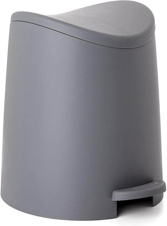 Modern Step-on Curved Lid Trash Can, 3 Liter - Grey