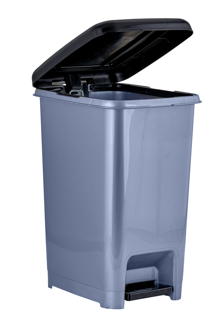 Slim Pedal Trash Can, 42 Qt - Grey/Black