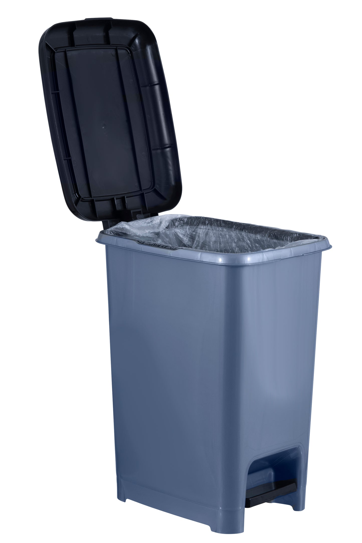 Slim Pedal Trash Can, 16 Qt - Grey/Black