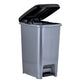 Slim Pedal Trash Can, 10 Qt - Grey/Black