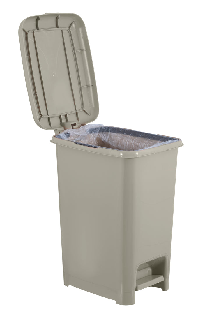 Slim Pedal Trash Can, 64 Qt - Greige