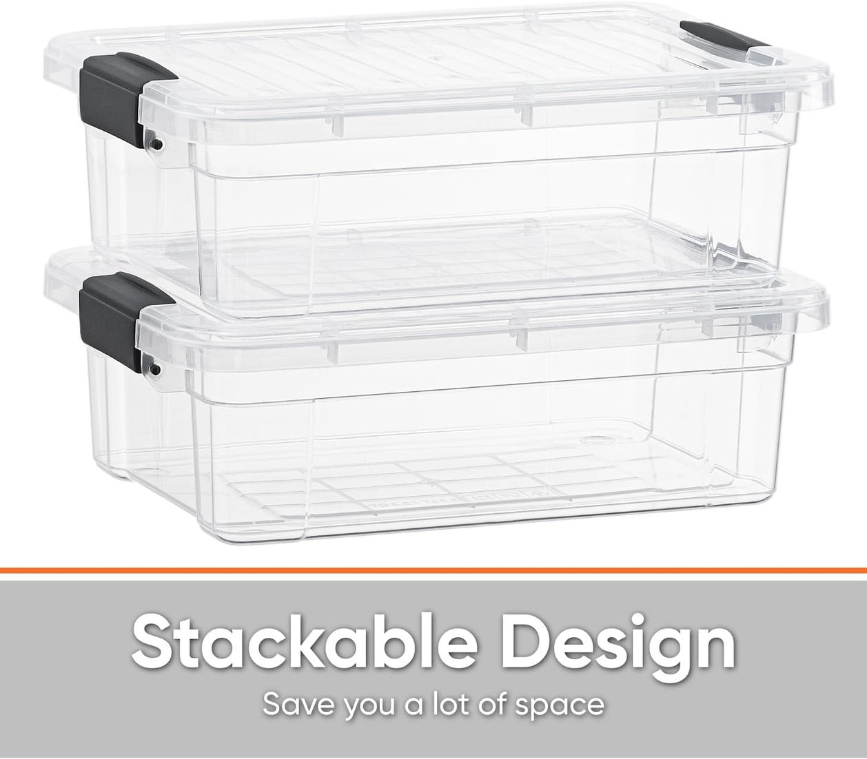 Clear Storage Box with Lid, 2.3 Quart