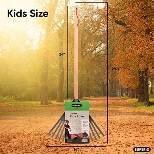 Grey Kids and Adult Garden Rake