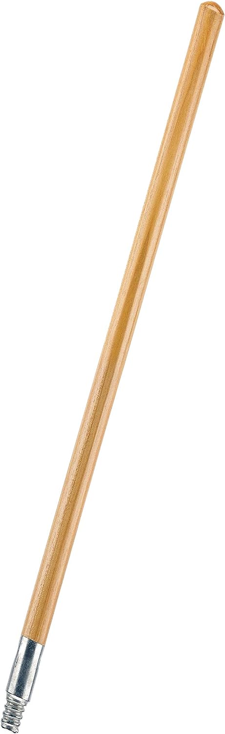 Wood Handle 60" with Threaded Metal Tip